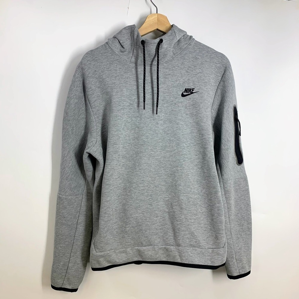 Nike Tech Fleece Hoodie Mens DD5174-063 Scuba‎ Neck Sleeve Zip Pocket Size M